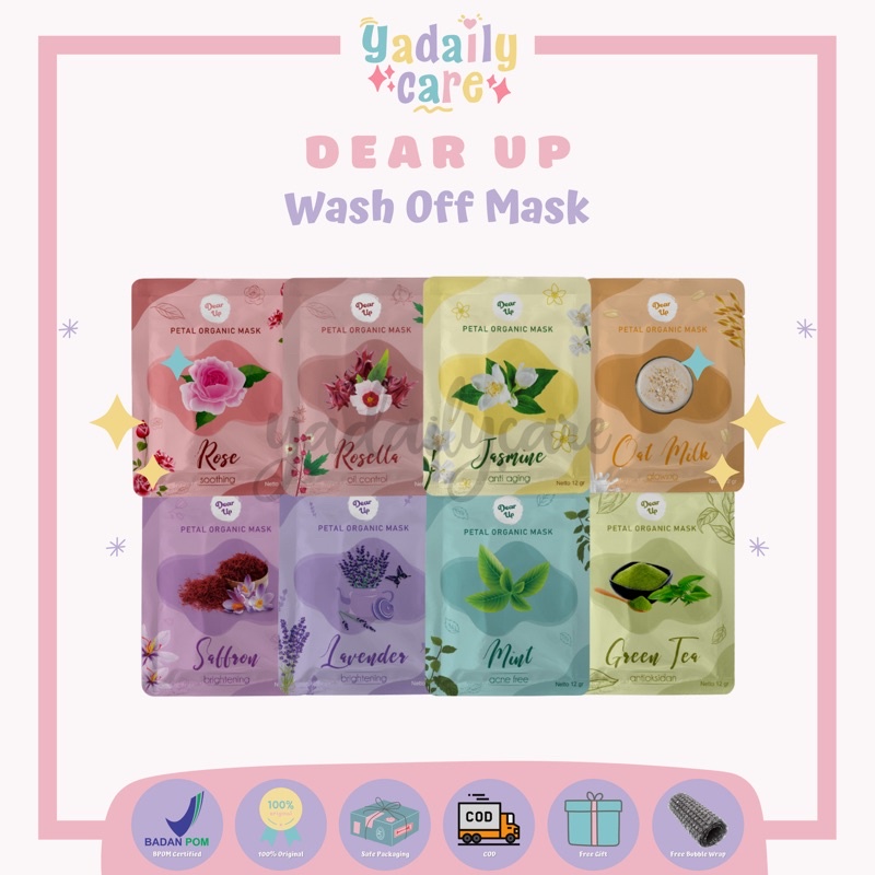 [FREE GIFT] [RESMI] PETAL ORGANIC MASK / MASKER ORGANIK PETAL BY DEAR UP BPOM