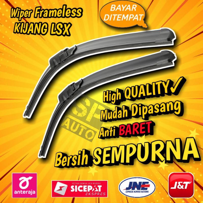 Wiper Kaca Mobil Frameless 2 PCS - Toyota Kijang LSX 2002 - 2004 Wifer Banana SH232