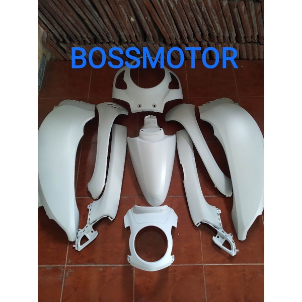 Cover body scoopy prestige putih doff cover body set lengkap