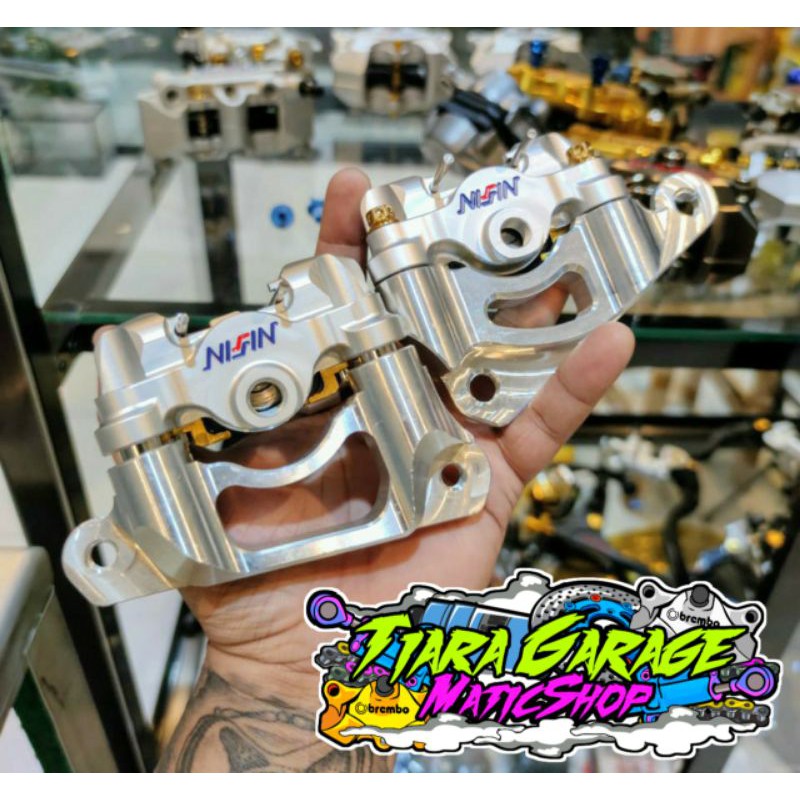 kaliper Nissin 2 piston Doraemon plus breket Mio beat Scoopy Vario disk 220mm plus baut pb