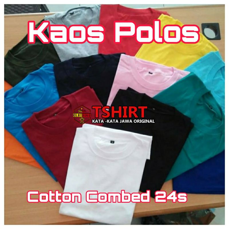 Kaos Polos Cotton Combed Reaktif 24s | Kaos Polos 24s