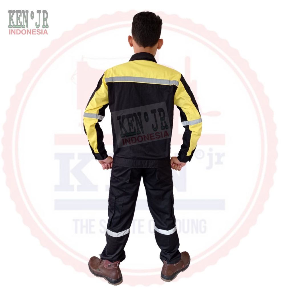 Bagus Uniform - Pakaian Kerja Seragam Proyek Stelan Warna Hitam Kuning