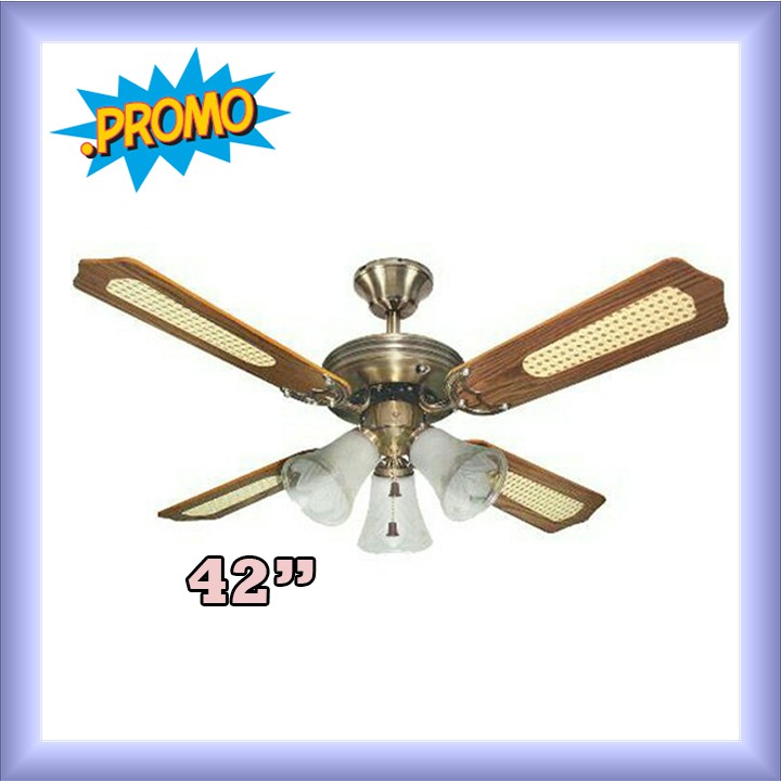 Kipas Angin Hias Uchida / Maspion Kipas Angin Gantung 3 Lampu - 42 inch - CF125 Putih