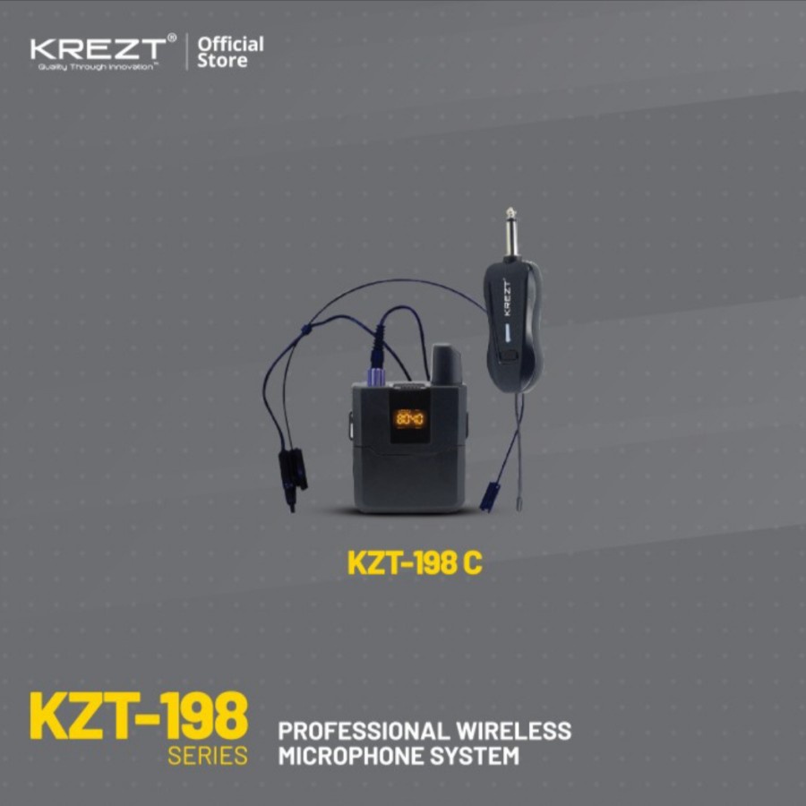 MICROPHONE - MIC WIRELESS KREZT KZT 198 KZT198 SINGLE MIK VOCAL KARAOKE PORTABLE ORIGINAL