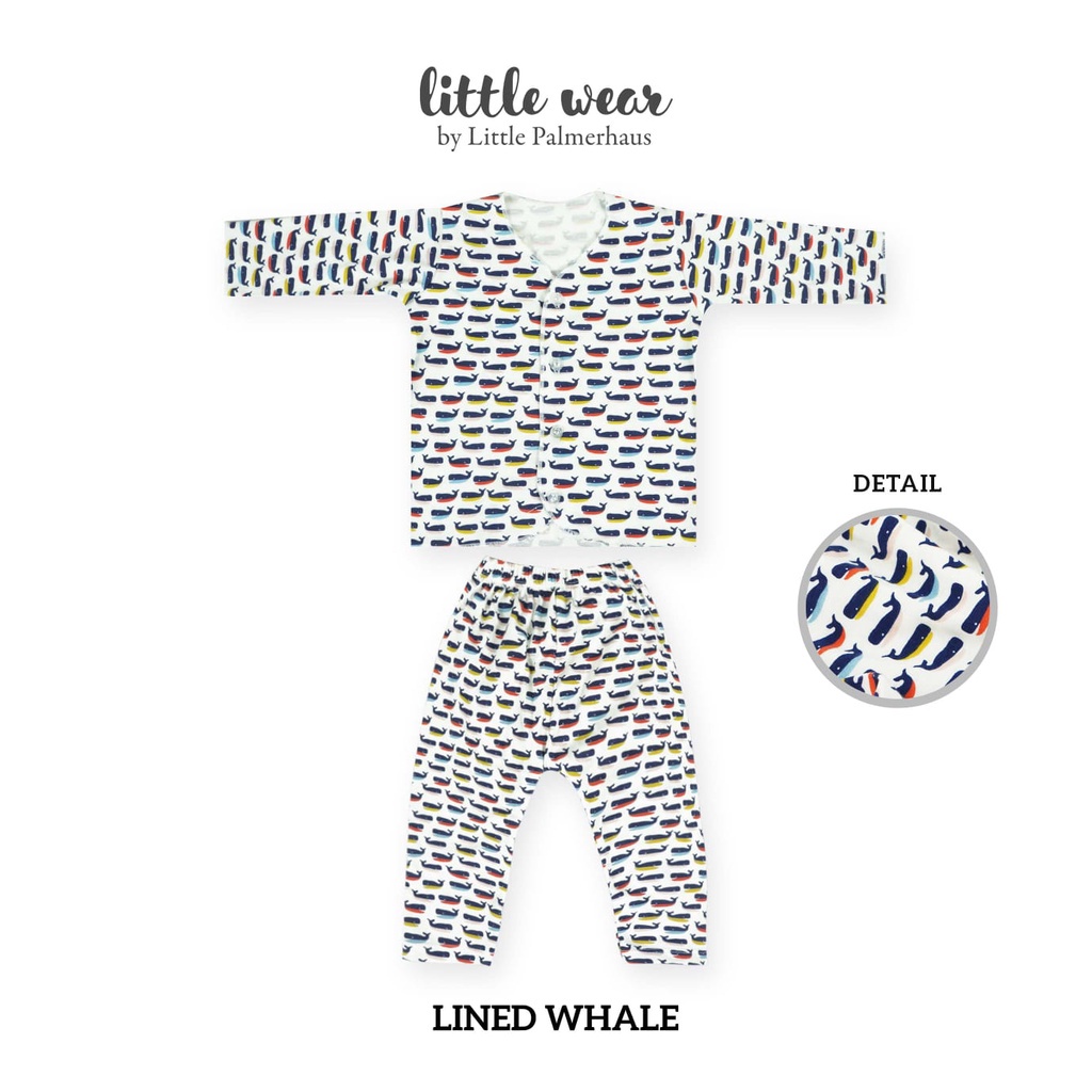 Setelan Panjang Little Palmerhaus Button Tee Long Sleeve Setelan Piyama Panjang Anak LIBBY EARTH COMFY SET PANJANG