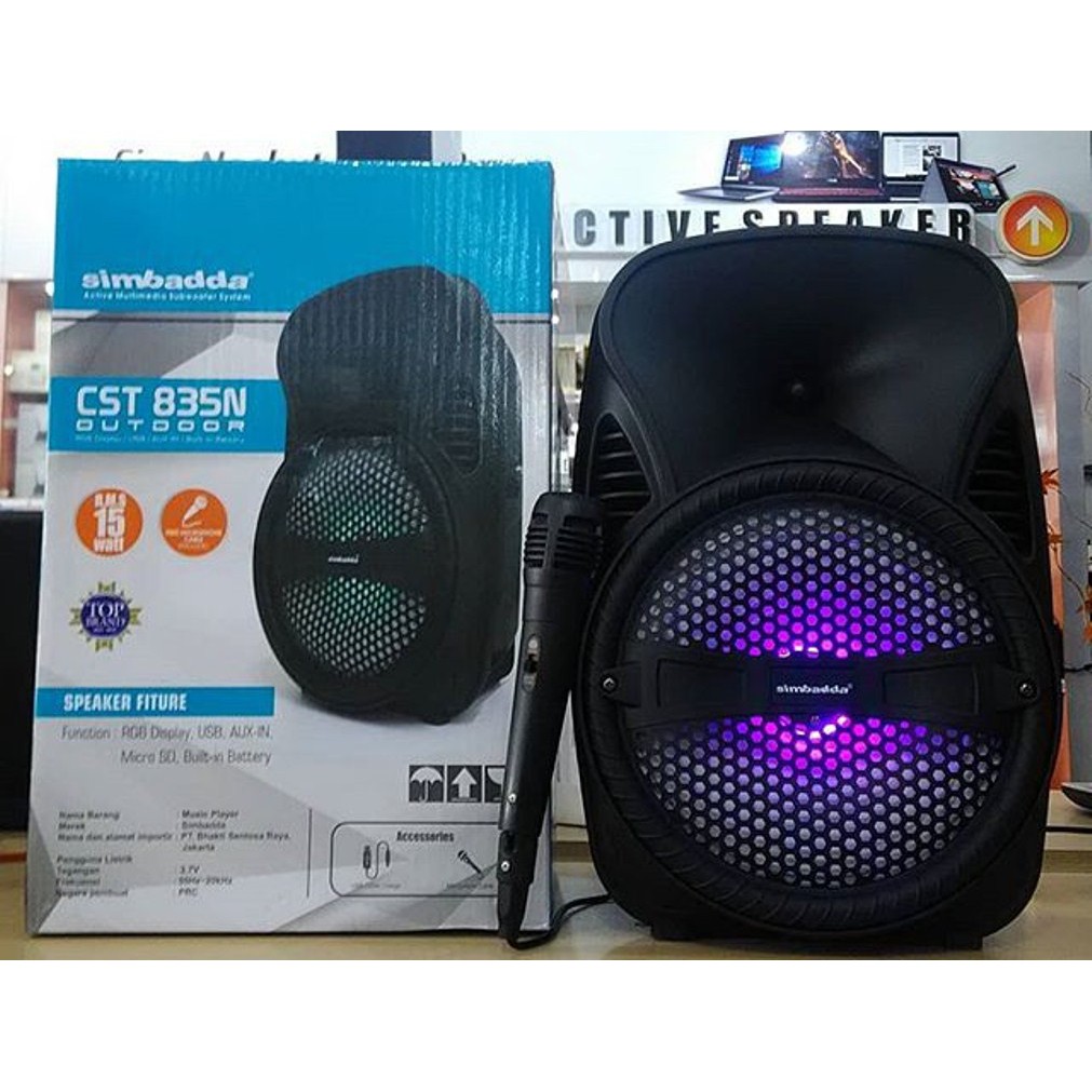 SPEAKER PORTABEL KARAOKE SIMBADDA CST 835N KARAOKE FM RADIO
