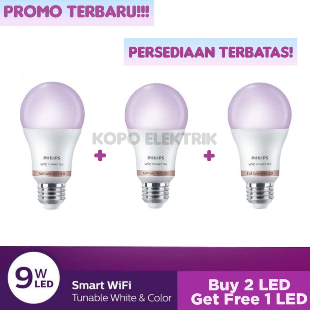 PROMO!!! Lampu Led Philips Smart WiFi 9w Colourfull dan Tunable White Beli 2 Gratis 1