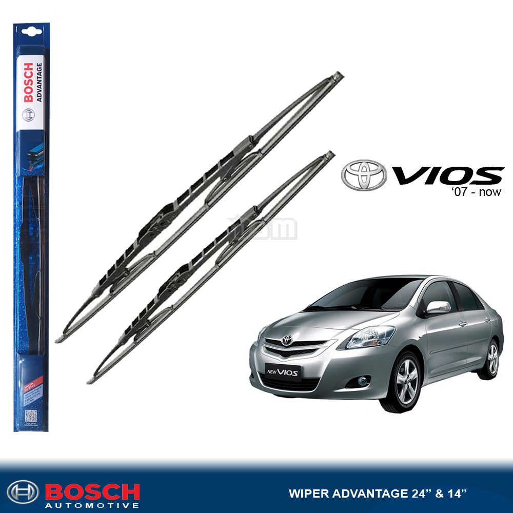 Bosch Advantage / Karet Wiper Mobil Toyota New Vios 24&quot; dan 14&quot; (Sepasang) / Wiper Mobil / DSM