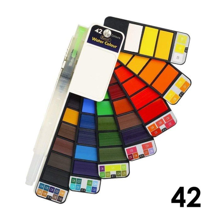 

(TERLARIS) Superior Foldable Watercolor Paint Set 42 / Cat Air Compact Set 42
