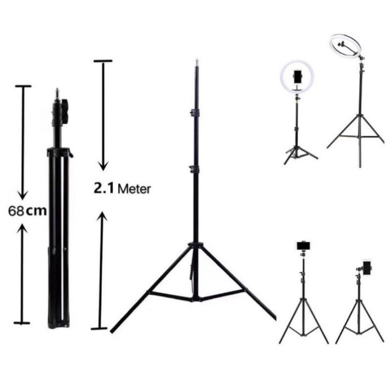 Tripod handphone 2 meter besi plus mini ball head free kualitas bagus FREE HOLDER U