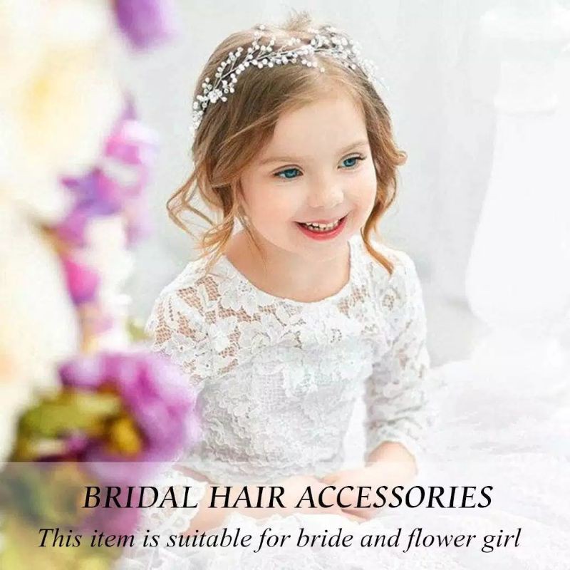 HEADRESS Rambut Hiasan Rambut Bride BrideMaid Flower Girl Pita Rambut Mahkota Wedding Hair Crown