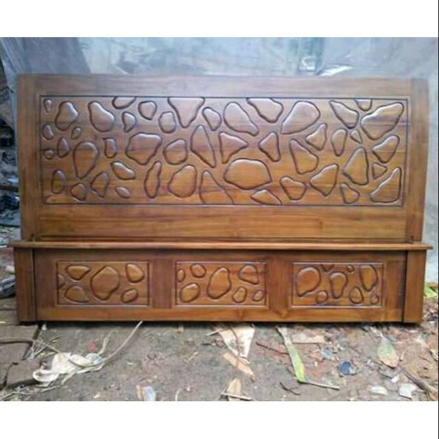 Dipan tempat tidur kayu jati minimalis Ukuran 160x200cm