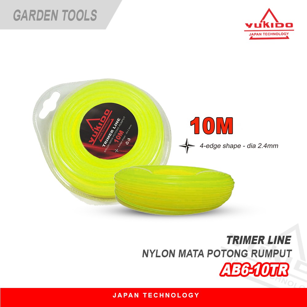 PAKET TAMAN DAN KEBUN DUDUKAN DAN TALI SENAR POTONG RUMPUT UNIVERSAL YUKIDO TRIMER HEAD &amp; TRIMERLINE NYLON 10M &amp; 25M UNIVERSAL KE SEMUA MESIN POTONG RUMPUT