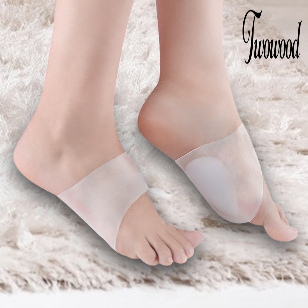 Twowood 1 Pasang Pad / Bantalan Penyangga Telapak Kaki Flat Foot Bahan Silikon Elastis Untuk Ortopedi