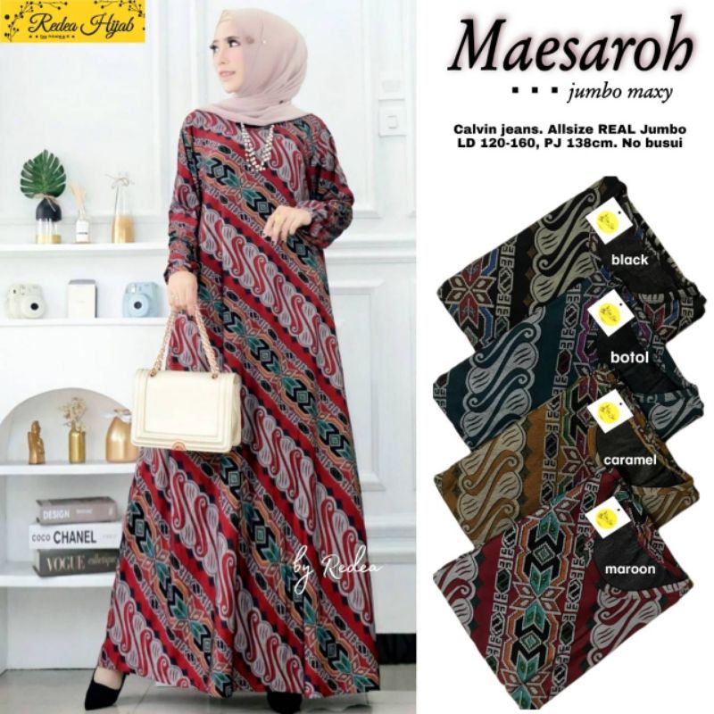 TERMURAH GAMIS SUPER JUMBO MOTIF BATIK CALVIN JEANS MAESAROH ORI SOLO