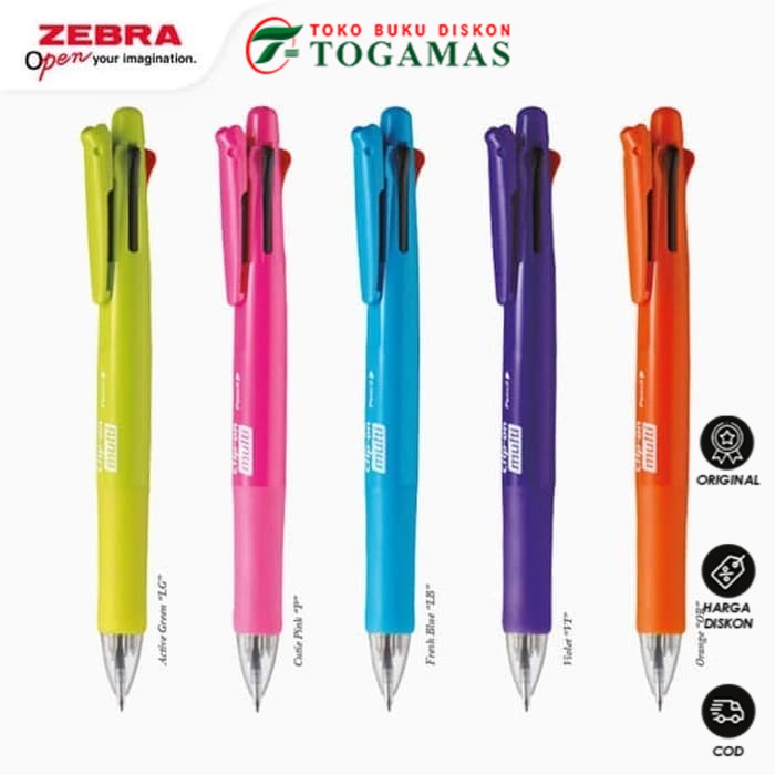 

BEST SELLER !! BALLPEN CLIP ON MULTI F ZEBRA