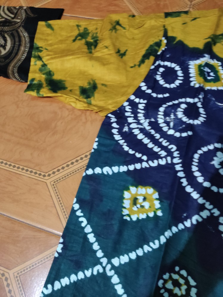 Hem Batik Motif Sarang Laba Laba Ukuran M L Xl Warna Kuning Merah Ungu