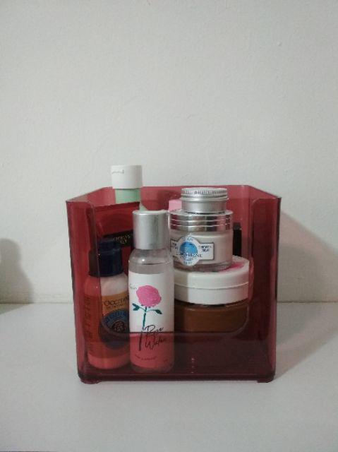 Uchii Clear Open Storage Box Transparent Organizer | Kotak Make Up Kosmetik Aksesoris Serbaguna - S