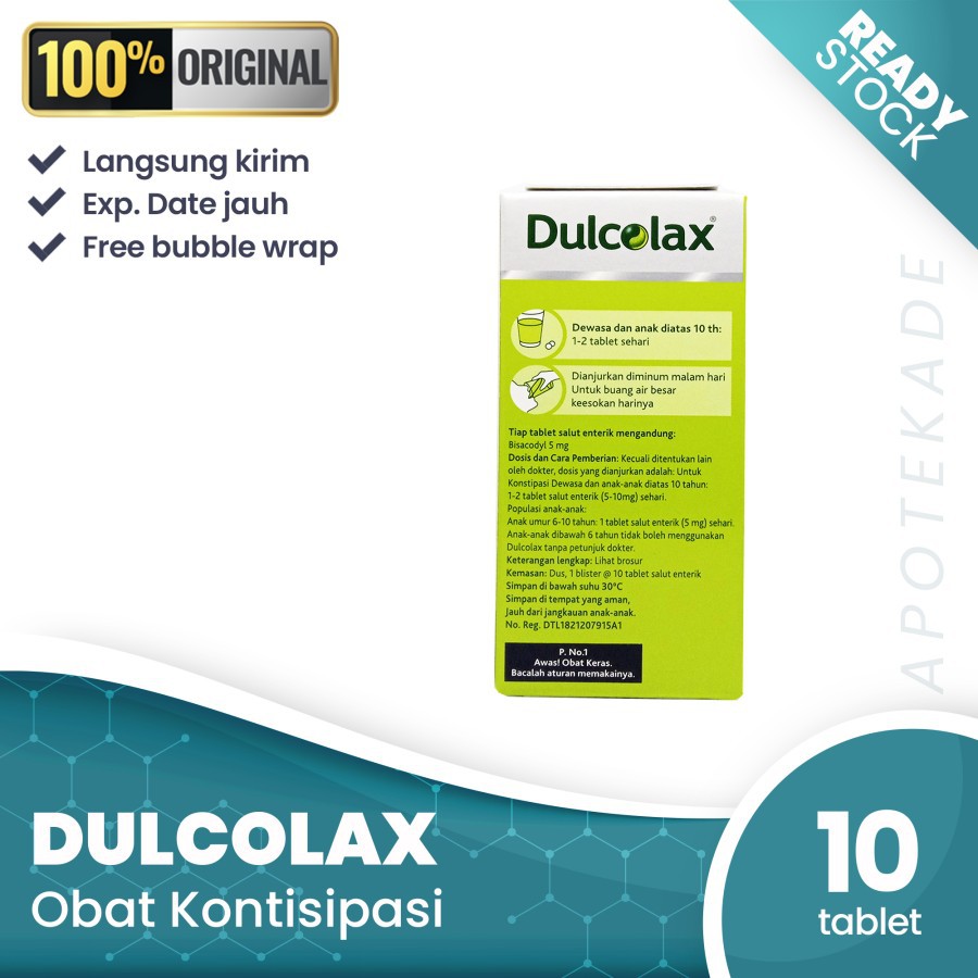 HARGA PROMO!!! Dulcolax bisacodyl 5 mg isi 10 tablets untuk melancarkan buang air besar