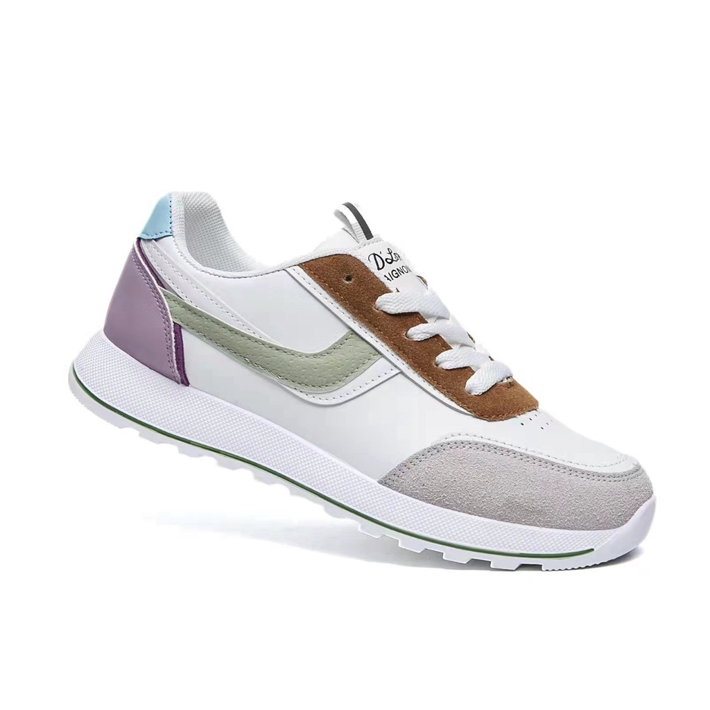 Sneakers Wanita Import Rainbrow Shoes Sneakers Cewek Sport Shoes Kasual Fashion Shoes Trend Wanita - 5234