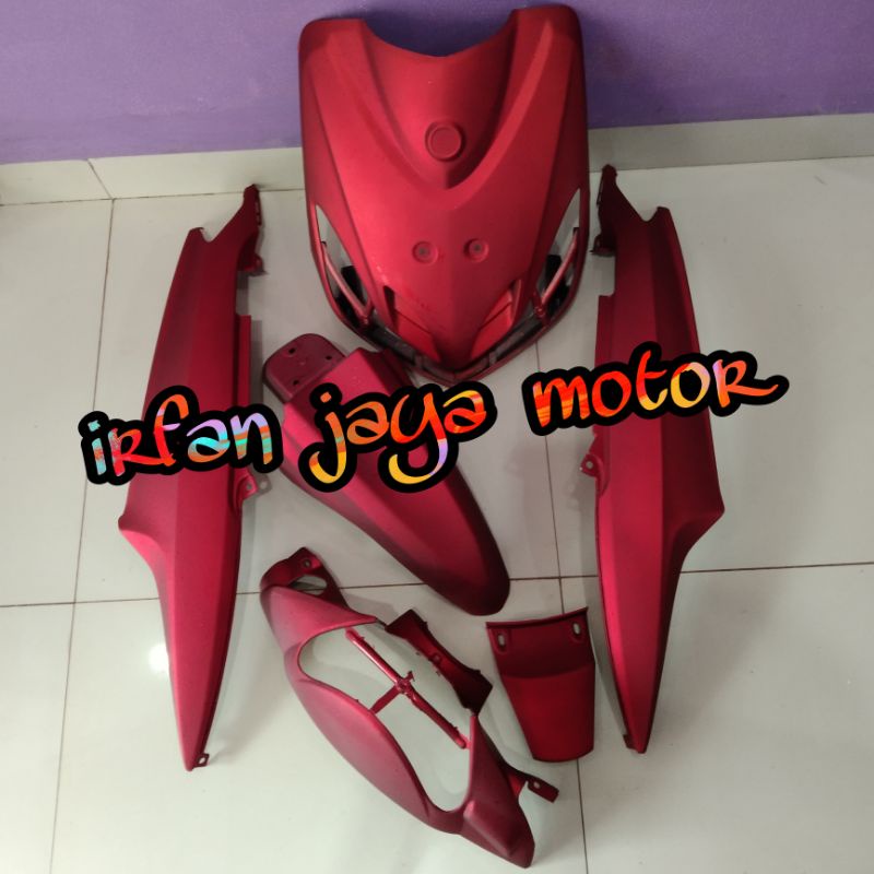Cover body full halus Yamaha Mio Smile merah doff