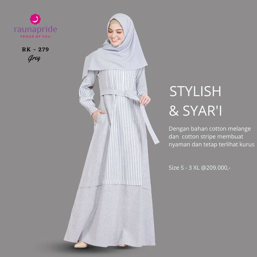 NEW ARRIVAL  BAJU GAMIS RAUNA RK 279 GREY