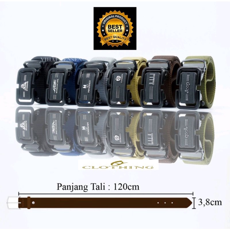 Ikat Pinggang Pria Bahan Kanvas Nylon Metal Buckle