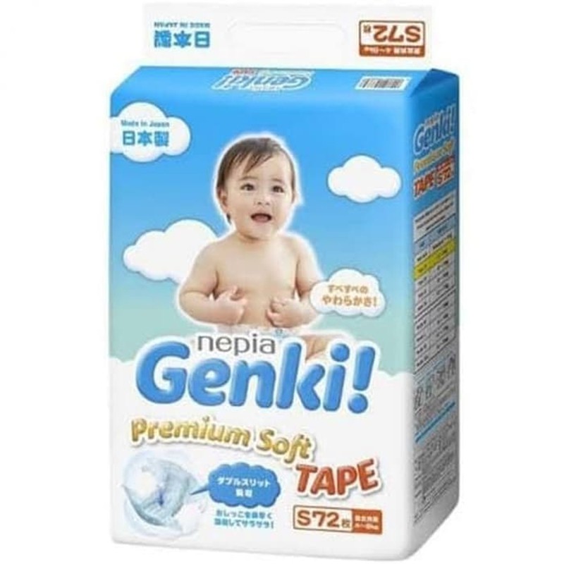 Nepia Genki Premium Soft Tape S72 Popok Perekat Bayi S72 Diaper Bayi