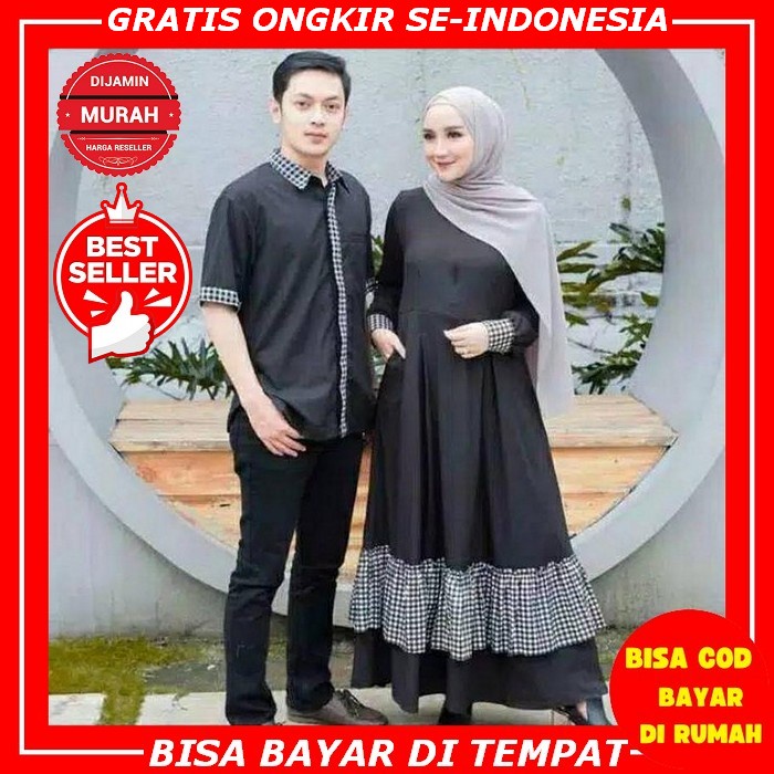 Gamis Pasangan Seragam Couple Reline / Bahan Shakila Premium / Couple Mewah Premium / Maxi Dress Pas