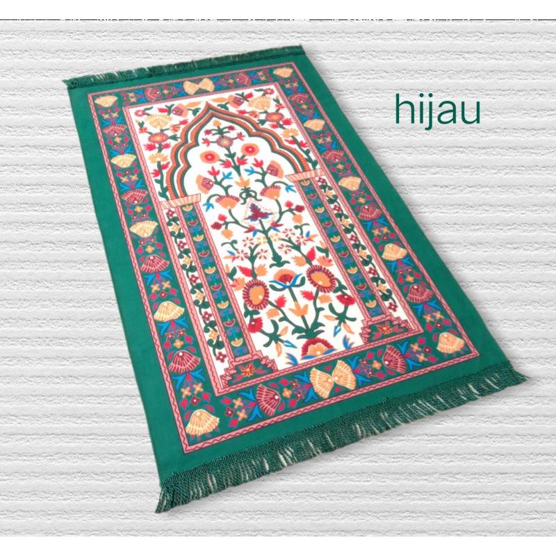 BISA CODSajadah Muka Suede Kepala Mini Kecil Turki Bahan Halus Lembut anak pcs - kipas PROMO Kode 52-Hijau botol