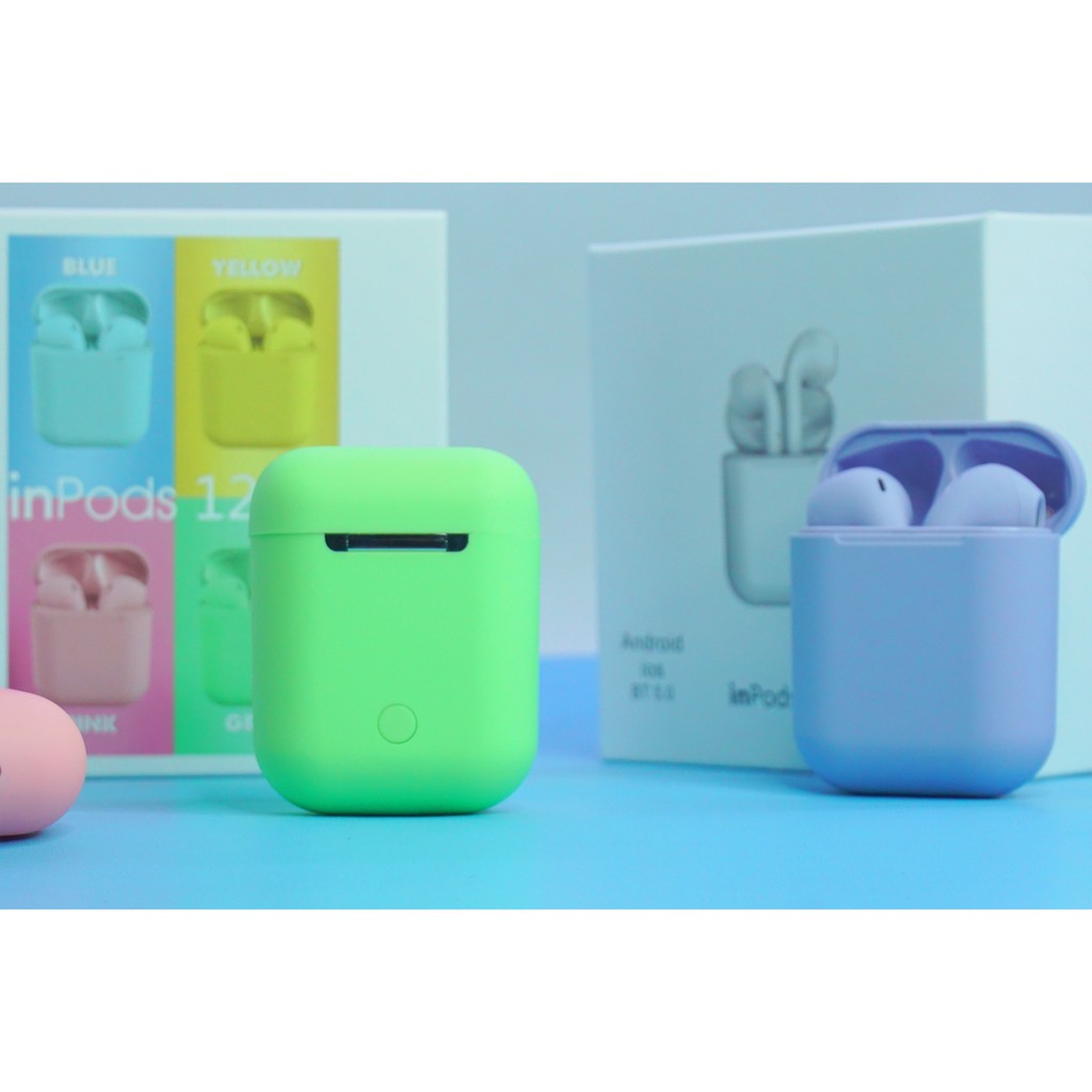 Headset Bluetooth / Earphone Wireless / Earbuds / Aerphone 12 Macaron Colour Candy Extra Bass