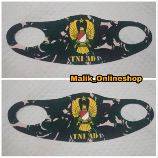 Masker Loreng Scuba TNI AD Original logo nyatu dengan kain bukan tempelan