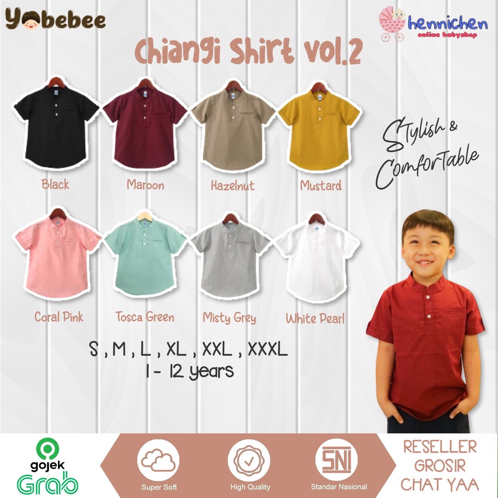 PROMO 7.7 PROMO BAJU LEBARAN YOBEBEE CHIANGI SHIRT KEMEJA ANAK LAKI LAKI KEMEJA ANAK POLOS FASHION ANAK