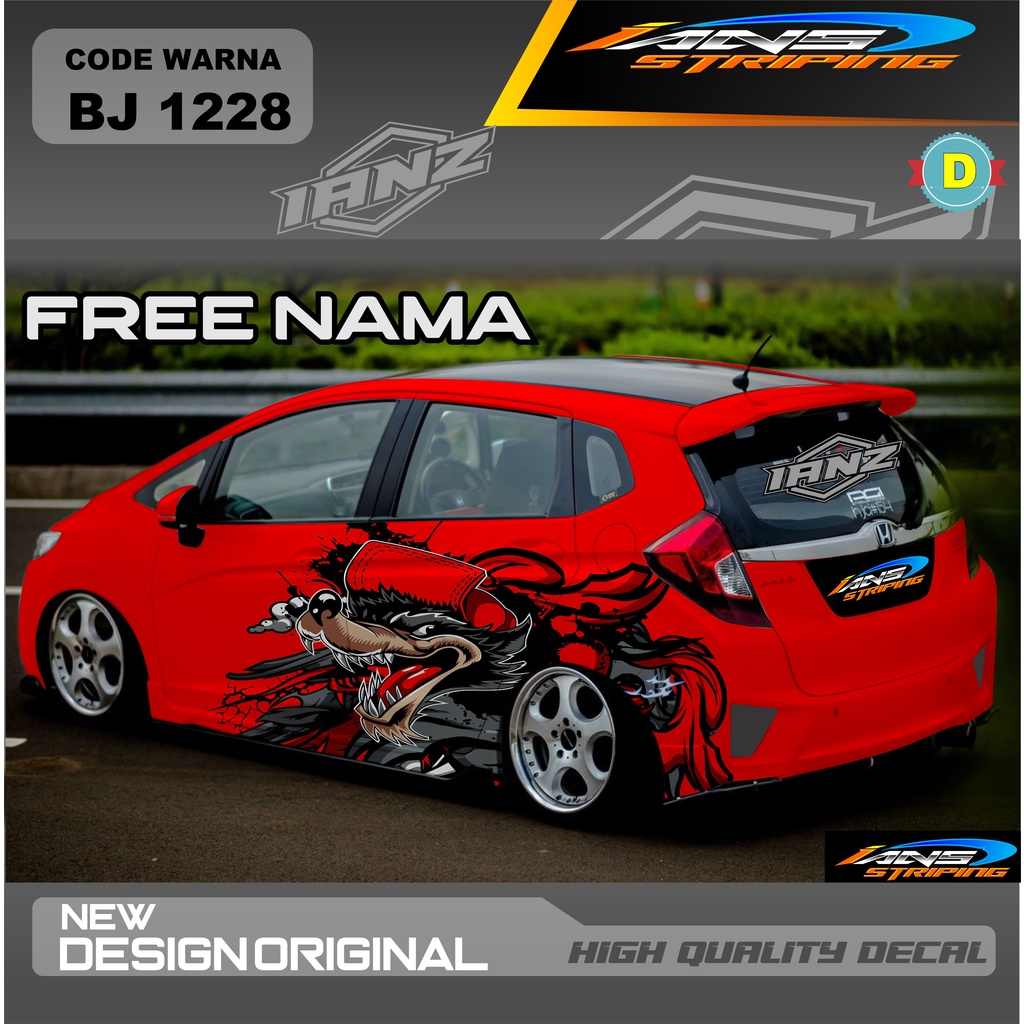 STIKER VARIASI MOBIL AGYA / VARIASI DECAL MOBIL HONDA JAZZ / DECAL STIKER MOBILIO AYLA