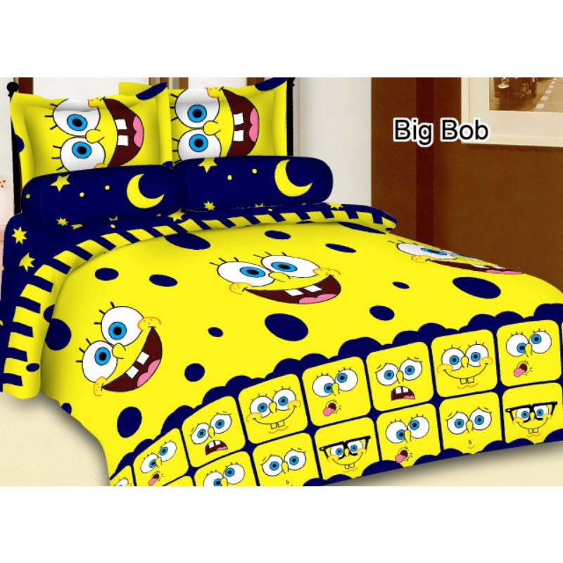 Bedcover + Sprei Set SPONGEBOB 1 Set Selimut Bedcover & Sprei Set Ukuran Single / Queen / King / 120