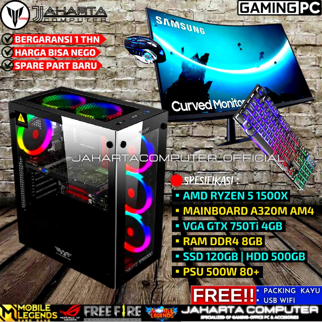 Jual Pc Gaming Fullset Ryzen X Vga Gtx Ti Gb Ram Gb Ddr Ssd Gb Siap Pakai