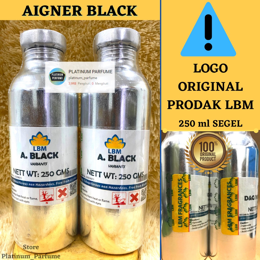 mixv0- Bibit Parfum AIGNER BLACK 250 ml ( SEGEL ) By LBM /Bibit Parfum Aigner / Bibit Parfum