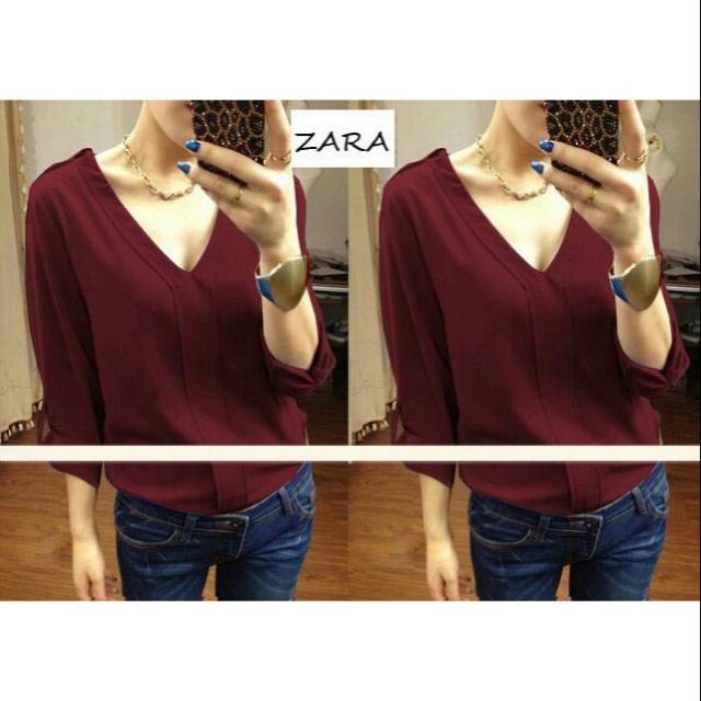 maroon Atasan Zara