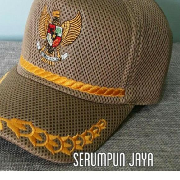 ➸ TOPI GARUDA PADI KAPAS - TOPI GARUDA KREM PADI KAPAS JARING DOUBLE MESH ♜