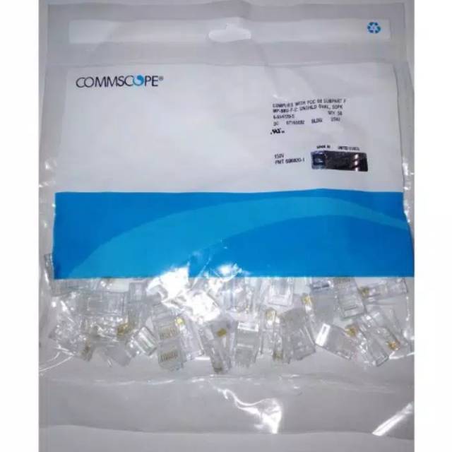 Konektor RJ45 Commscope Cat5e Per Pack Isi 50 pcs Connector RJ 45