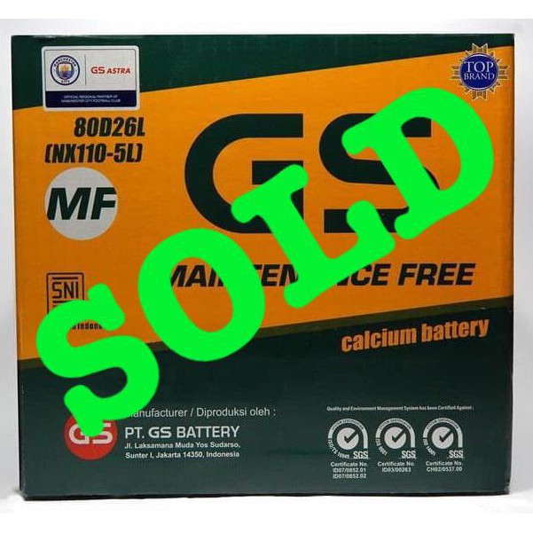 Jual Aki Mobil Pajero Sport GS Astra MF 80D26L (NX110-5L) Indonesia