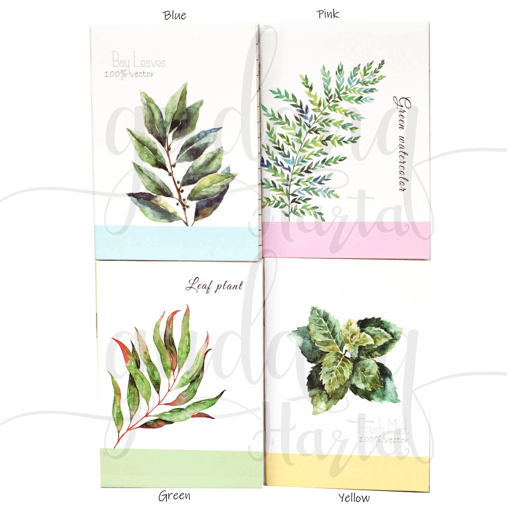 Notebook Mini Daun Hijau Buku Tulis Catatan Kecil Lucu GH 308308