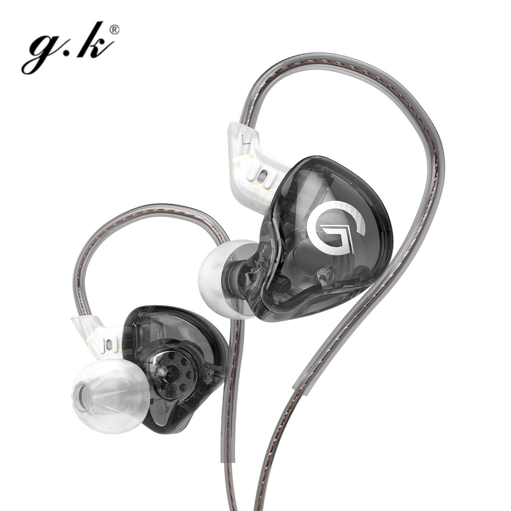 GK G1 Wired Headset In Ear Noice Cancelling Sport Game Earphone Detachable Cable Monitor Earplugs Headphone With Microphone