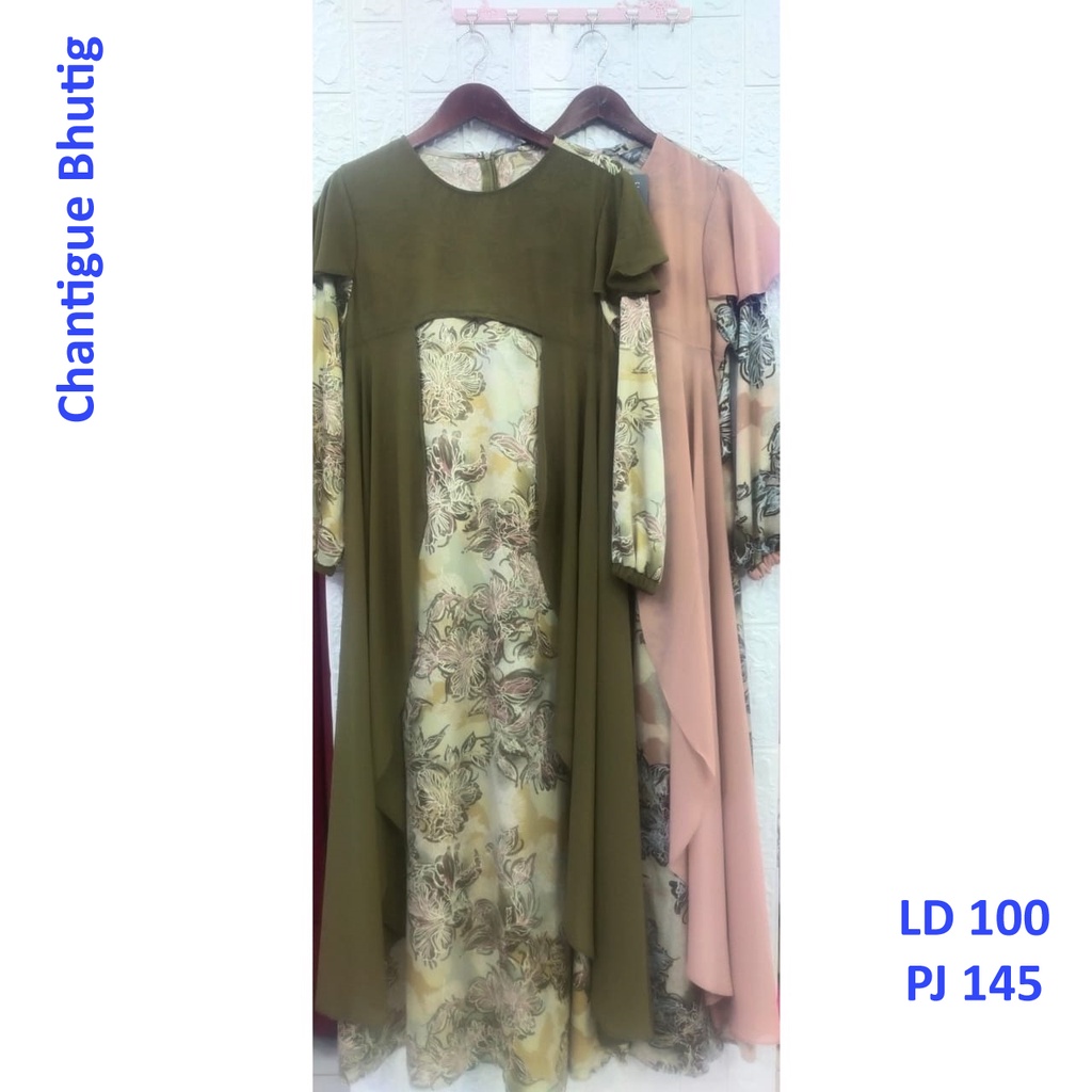 Gamis WF Premium Bahan Satin Premium/Gamis Wanita Motif Terbaru Dan Bahan Berkualitas/Chantigue Bhut