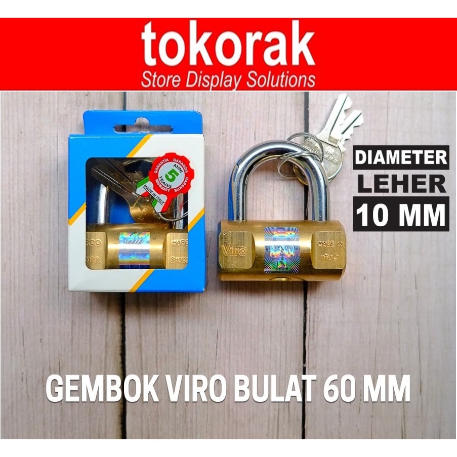 GEMBOK VIRO BULAT 60MM ASLI ITALY RUMAH PAGAR RUKO TOKO KANTOR GUDANG