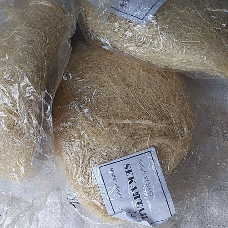susuh kenari serat nanas asli-serat nanas asli sarang telur kenari-sarang kenari serat nanas
