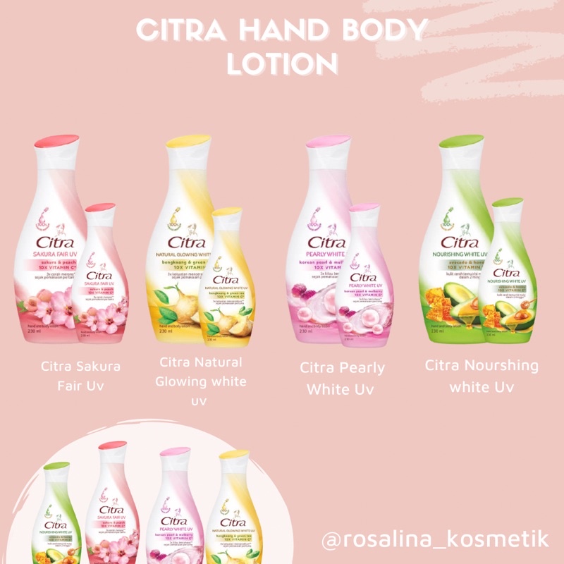 Citra handbody / citra lotion kemasan 230 ,110,60 Ml