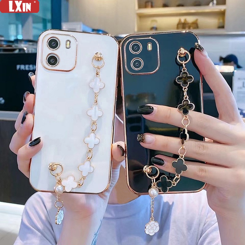 Casing Soft Case Akrilik Motif Clover Untuk VIVO V23 / V21e / V20 / V20SE / V21 / V11i / V9 / V5 / V15 / Y85 / Y83 / Y66 / Y67 / Y51 2020 / S12Pro