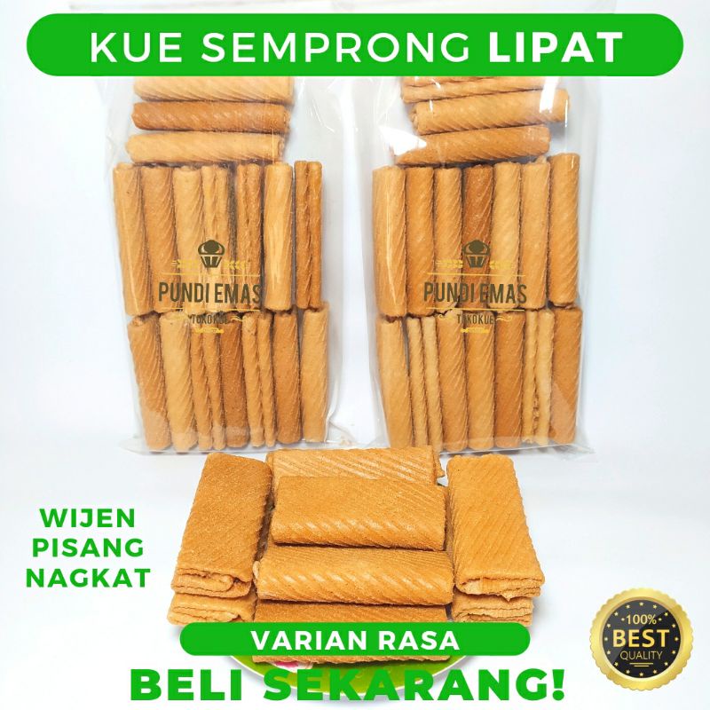 Semprong Lipat Kue Semprong Dompet Terlaris Kiloan 250 Gram / Roll