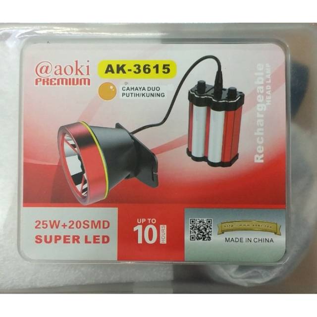Lampu Senter Kepala Led Aoki AK-3615